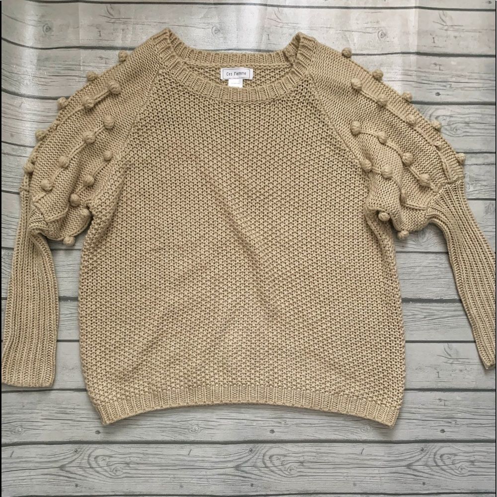 Ces Femme tan popcorn  sweater-size medium